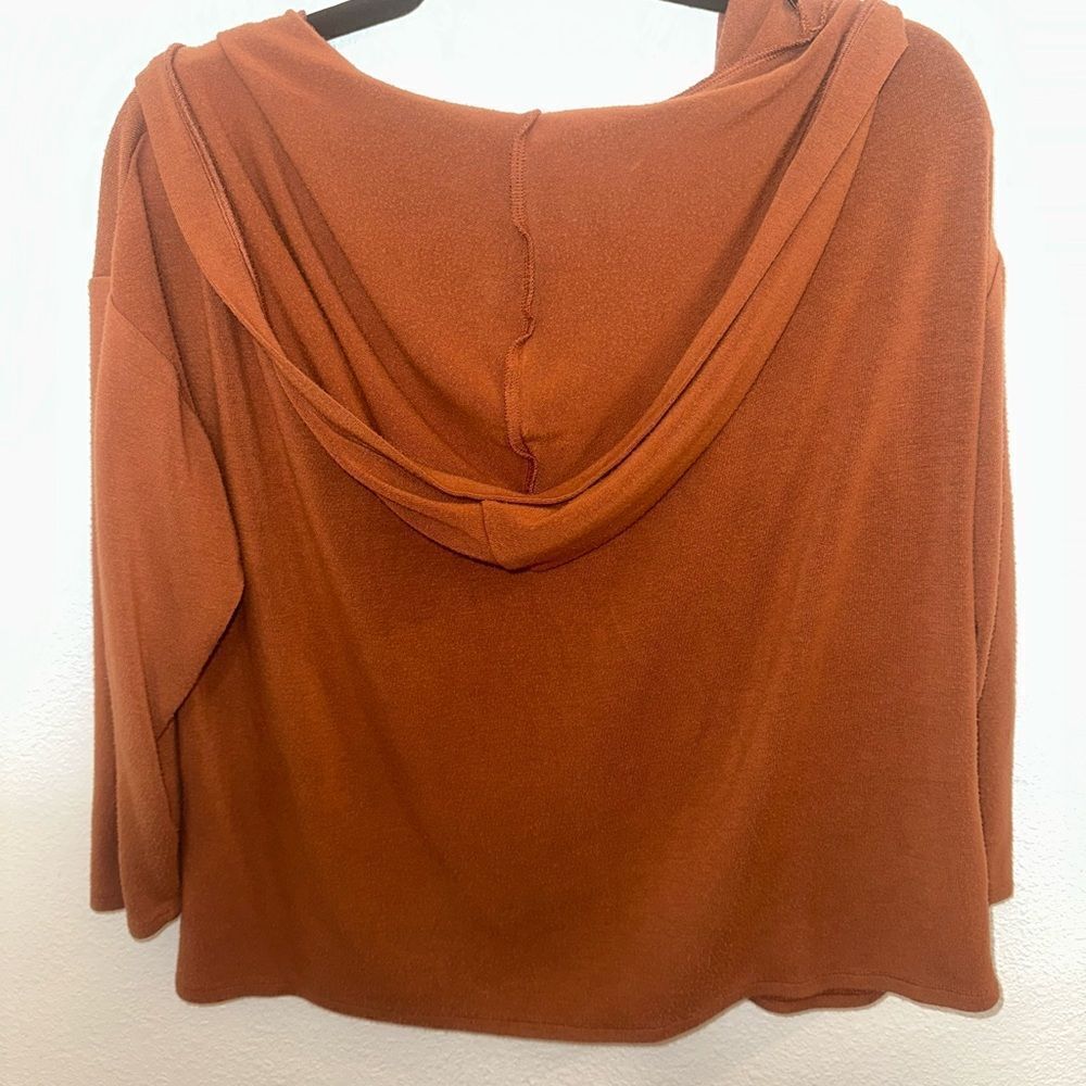 Lulus Top With Hood, Rust colored - Picture 4 of 8